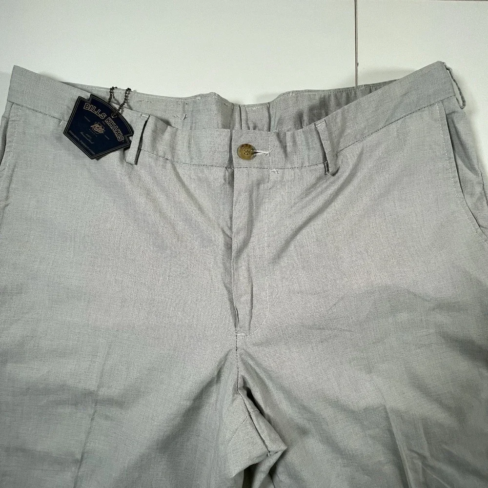 Bills Khakis M3 Mens 38 Trim Fit Micro Check Pants Gray Flat Front Cuffed USA